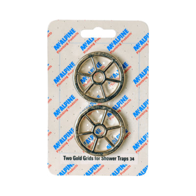 McAlpine CARD34 Two Gold Plated Grids For Shower Traps STWGRGP x 2