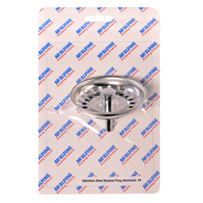 McAlpine CARD-49 Stainless Steel Stemball Strainer Plug - BWSTSS-TOP