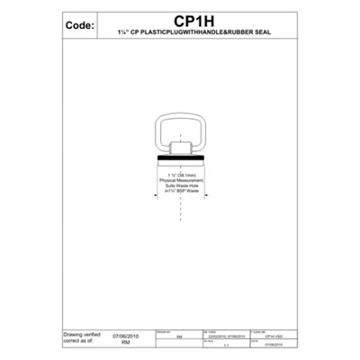 McAlpine CARD-7 Chrome Plated Handle Basin Plug - CP1H