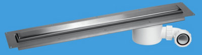 McAlpine CD900-O-B Brushed Stainless Steel Slimline Channel Drain - 848mm