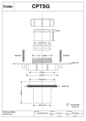 McAlpine CPTSG Conversion Cover Plate