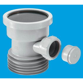 McAlpine DC1-GR-BO Grey 4"/110mm Drain Connector with Boss