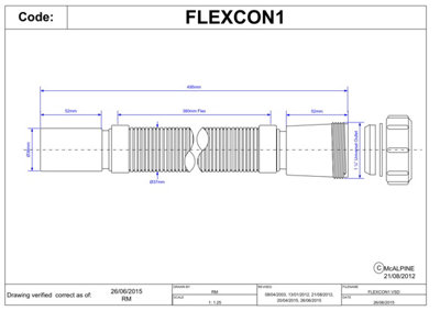 McAlpine FLEXCON1 1.25" Flexible Connector - Universal x Plain Spigot