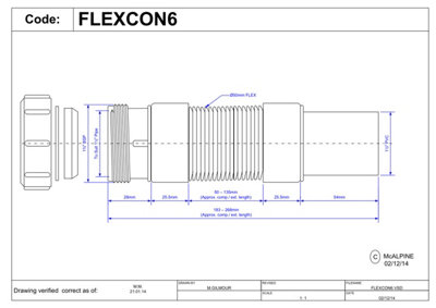 McAlpine FLEXCON6 1.5" Flexible Fitting - Universal x Plain Spigot
