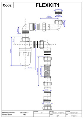 McAlpine FLEXKIT1 1" Plumbing Kit for Adjustable Height Basin/Sink