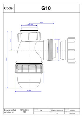 McAlpine G10 1" 40mm Seal Shallow Bottle Trap
