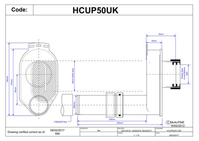 McAlpine HCUP50UK Urinal Bowl Syphonic 'P' Trap