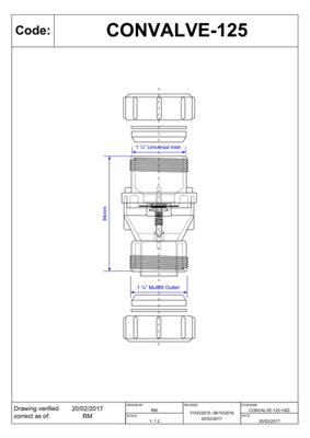 McAlpine In Line Vertical Non Return Valve with Inlet & Outlet ...