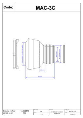 McAlpine MAC-3C 97-107mm Inlet Straight MACFIT WC Connector