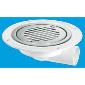 McAlpine Round Untrapped Gully with Stainless Steel Cover 1.5'' Solvent x 75mm High  USG3SS-SL-SC