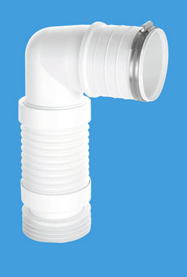 McAlpine Short 90 degree Bent Back to Wall Flexible WC Connector 4'' WC-CON8F18-BTW