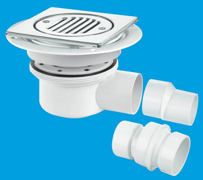McAlpine Shower Gully Two Piece 50mm Seal 2'' Outlet and 150mm Stainless Steel Tile TSG52T6SS