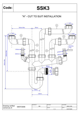 McAlpine SSK3 Three Bowl Space Saver Plumbing Kit