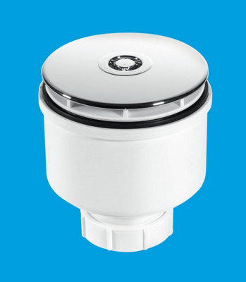McAlpine ST90CB10-V 90mm x 50mm Water Seal Shower Trap with 2" Universal Vertical Outlet with removable 110mm Flange.