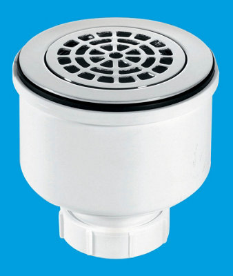 McAlpine ST90CPB-P-V 90mm x 50mm Water Seal Shower Trap with 2" Universal Vertical Outlet with removable 110mm Flange.