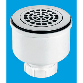 McAlpine ST90CPB-P-V 90mm x 50mm Water Seal Shower Trap with 2" Universal Vertical Outlet with removable 110mm Flange.