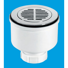 McAlpine ST90CPB-S-V 90mm x 50mm Water Seal Shower Trap with 2" Universal Vertical Outlet with removable 110mm Flange.