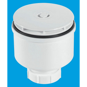 McAlpine ST90WH10-V 90mm x 50mm Water Seal Shower Trap with 2" Universal Vertical Outlet with removable 110mm Flange.