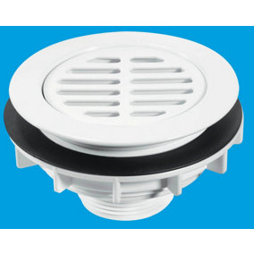 McAlpine SWHF1-WH High Flow Shower Waste 113mm White Plastic Flange x 56mm Tail