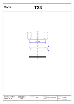McAlpine T23 1.5" Blank Cap with nut for BSP threads