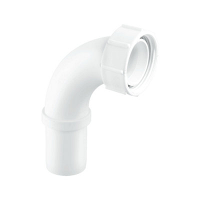 McAlpine T5 1.5" Pushfit 90 degree Knuckle Overflow Bend x BSP Coupling Nut DIY at B&Q