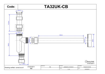 McAlpine TA32UK-CB Chrome Plated Basin Kit with Plastic Tubular Trap