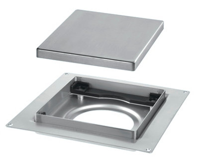 McAlpine TILE-PLAIN-B 150mm Square Stainless Steel Tile Drain for use with 50mm Water Seal trap body