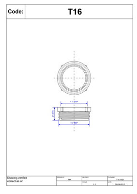 McAlpine Trap Inlet Reducer 1 1/2 X 1 1/4 Inch T16