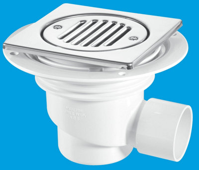 McAlpine TSG1T6SS 75mm Water Seal Gully with Horizontal Outlet for Tiled or Stone Floors