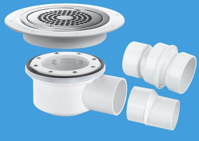 McAlpine TSG52-ANTI/LIG Two-Piece 50mm Water Seal Trapped Gully, Clamp ...