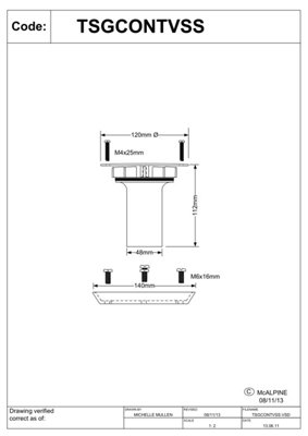 McAlpine TSGCONTVSS Conversion Kit to convert any TSG1 or TSG2 Gully to a sheet flooring gully