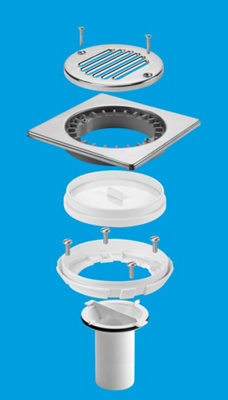 McAlpine TSGCONVSS Stainless Steel Sheet Floor to Tiled Floor Gully Conversion Kit