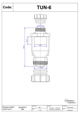 McAlpine TUN-6 One Piece Tun Dish 19/23mm Universal Inlet x 1.25 ...
