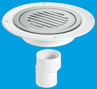 McAlpine USG2SS-SL-NSC Untrapped Gully, Clamp Ring and Cover Plate, 2" Vertical Outlet and 2" x 1" Socket Reducer