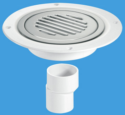 McAlpine USG2SS-SL-NSC Untrapped Gully, Clamp Ring and Cover Plate, 2" Vertical Outlet and 2" x 1" Socket Reducer