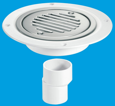 McAlpine USG2SS-SL-SC Untrapped Gully, Clamp Ring and Cover Plate, 2" Vertical Outlet and 2" x 1" Socket Reducer