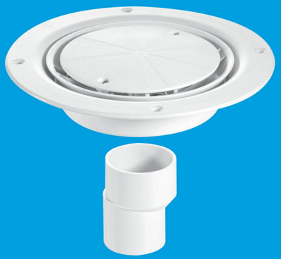 McAlpine USG2WH Untrapped Gully, Clamp Ring and Cover Plate, 2" Vertical Outlet and 2" x 1" Socket Reducer