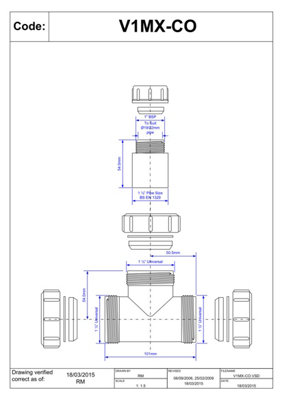 McAlpine V1MX-CO 1.5" Universal Slip Tee