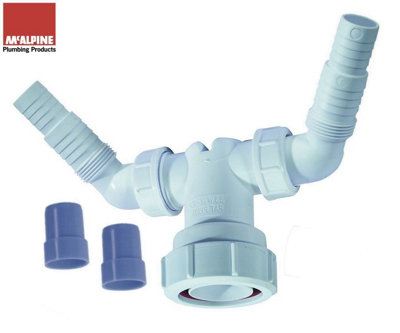 McAlpine V33WM Twin Connector for plumbing two domestic appliance discharge hoses into Standpipe Trap