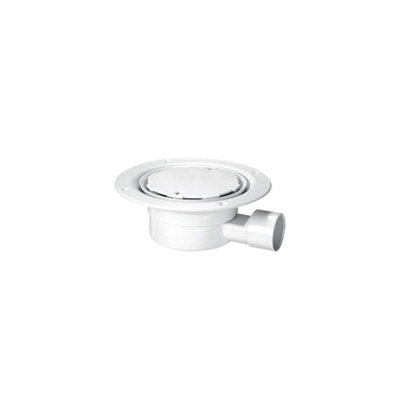 McAlpine VSG1WH-NSC Valve Shower Gully, White Plastic Clamp Ring and ...