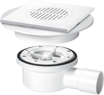 McAlpine VSG52T6WH Two-Piece Valve Shower Gully: Tile with removable ...
