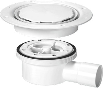 McAlpine VSG52WH-NSC Two-Piece Valve Shower Gully, White Plastic Clamp Ring and Cover Plate, 1" Horizontal Outlet Price Comparisons | Compare The Build