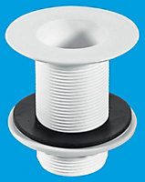 McAlpine W3 1.5" Backnut Sink Waste 85mm White Plastic Flange x 3.5" Tail Unslotted Plug