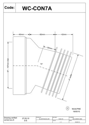 McAlpine WC-CON8V WC Connector Inc Pipe Boss 90° Bend