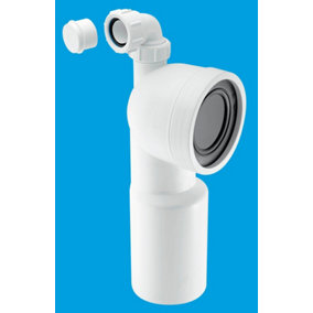 McAlpine WC-CON9V 90 degree Bend Adjustable Length Rigid WC Connector with 1.25" Universal Vent Boss