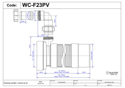 McAlpine WC-F23PV 97-107mm Inlet x 110mm Plain End Outlet Straight ...