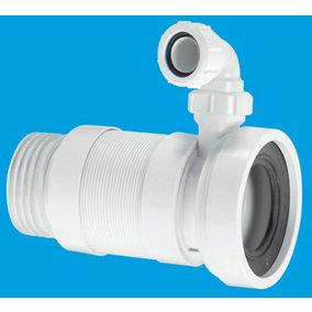 McAlpine WC-F26SV 97-107mm Inlet x 3.5"/90mm Outlet Straight Flexible WC Connector with 1.25 Universal Vent Boss.