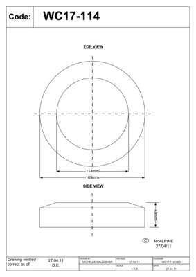 McAlpine WC17-114 WC Connector Wall Flange for Flexible WC Connector