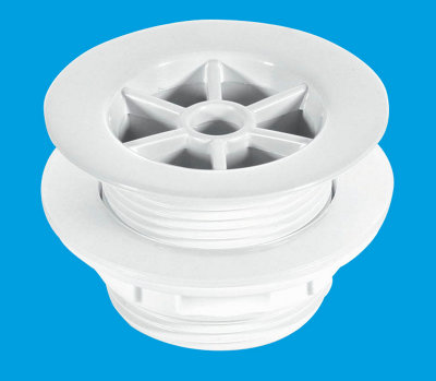 McAlpine WS5 1.5" Shower Waste: 70mm White Plastic Flange x 1.5" Tail: Backnut Model