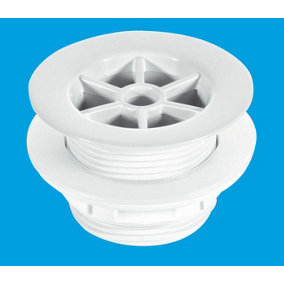 McAlpine WS5 1.5" Shower Waste: 70mm White Plastic Flange x 1.5" Tail: Backnut Model